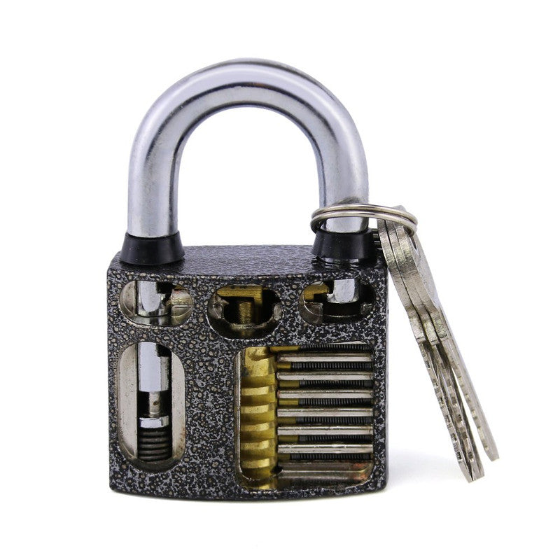 Transparent Visible Pick Cutaway Practice Padlock With Broken Key Removing Hooks Lock Kit Extractor Set Locksmith Tool(camouflage)