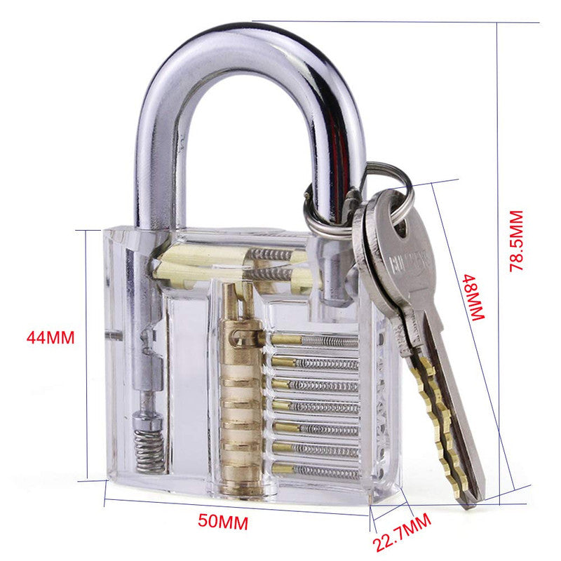 Transparent Visible Pick Cutaway Practice Padlock With Broken Key Removing Hooks Lock Kit Extractor Set Locksmith Tool