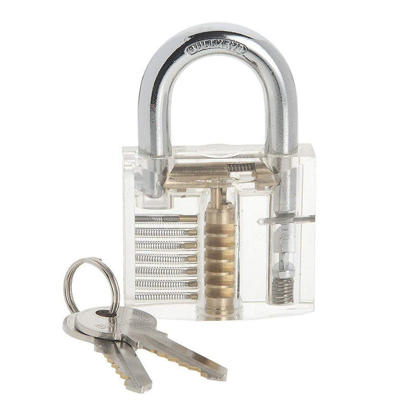 Transparent Visible Pick Cutaway Practice Padlock With Broken Key Removing Hooks Lock Kit Extractor Set Locksmith Tool