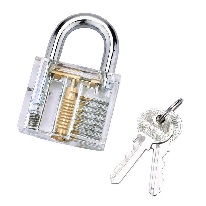 Transparent Visible Pick Cutaway Practice Padlock With Broken Key Removing Hooks Lock Kit Extractor Set Locksmith Tool