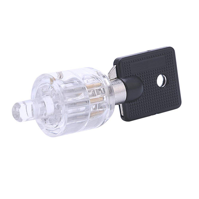 7 Pins Tubular Lock/Seven Core Plum Lock, Cylinder Transparent Pick Cutaway Practice View Padlock Training Skill Locksmith Hardware Key