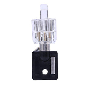 7 Pins Tubular Lock/Seven Core Plum Lock, Cylinder Transparent Pick Cutaway Practice View Padlock Training Skill Locksmith Hardware Key