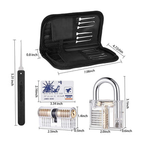  17Pcs Lock Pick Set with 2 t Padlock 1 Credit Card  Lockpick Set