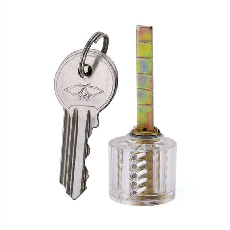 Locksmith Cylinder Lock Acrylic Clear Lock Cylinder Training Practical Lock with 2 Keys