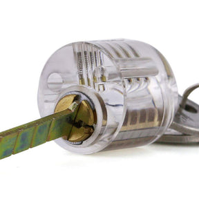 Locksmith Cylinder Lock Acrylic Clear Lock Cylinder Training Practical Lock with 2 Keys