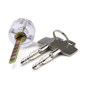 Transparent Cylinder Lock Transparent Locksmith Lock/Cutaway Training Skill Lock Professional Visible Practice Lock Copper Lock Pick Tools