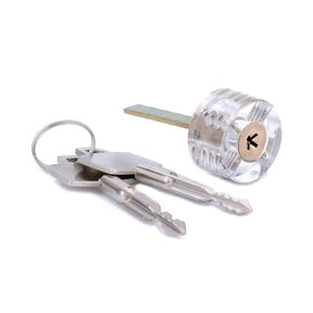 Transparent Cylinder Lock Transparent Locksmith Lock/Cutaway Training Skill Lock Professional Visible Practice Lock Copper Lock Pick Tools