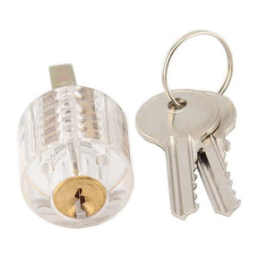 Locksmith Cylinder Lock Acrylic Clear Lock Cylinder Training Practical Lock with 2 Keys