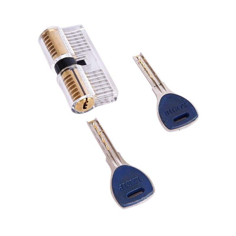 Clear Practice Training Lock Cylinder and Professional Locksmith Hook for Practice Practice Lock Picking for Beginners