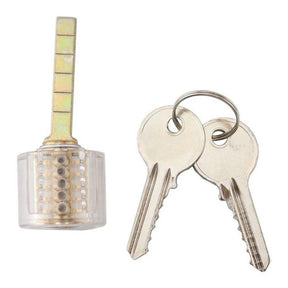 Locksmith Cylinder Lock Acrylic Clear Lock Cylinder Training Practical Lock with 2 Keys