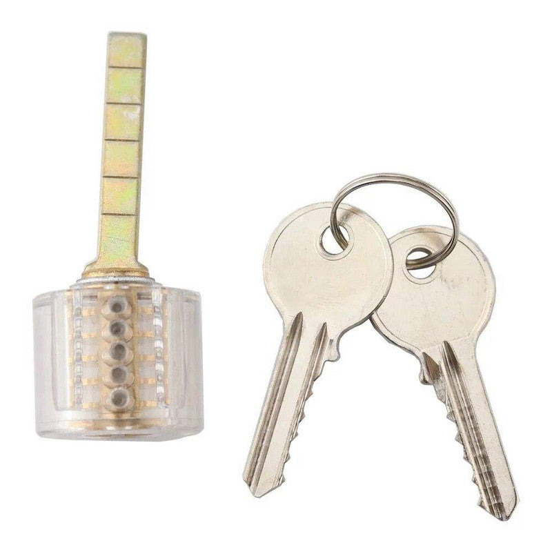 Locksmith Cylinder Lock Acrylic Clear Lock Cylinder Training Practical Lock with 2 Keys