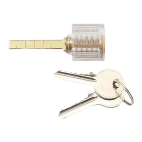 Locksmith Cylinder Lock Acrylic Clear Lock Cylinder Training Practical Lock with 2 Keys