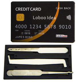 Professional Credit Card Lock Picking Kit with Transparent Padlock